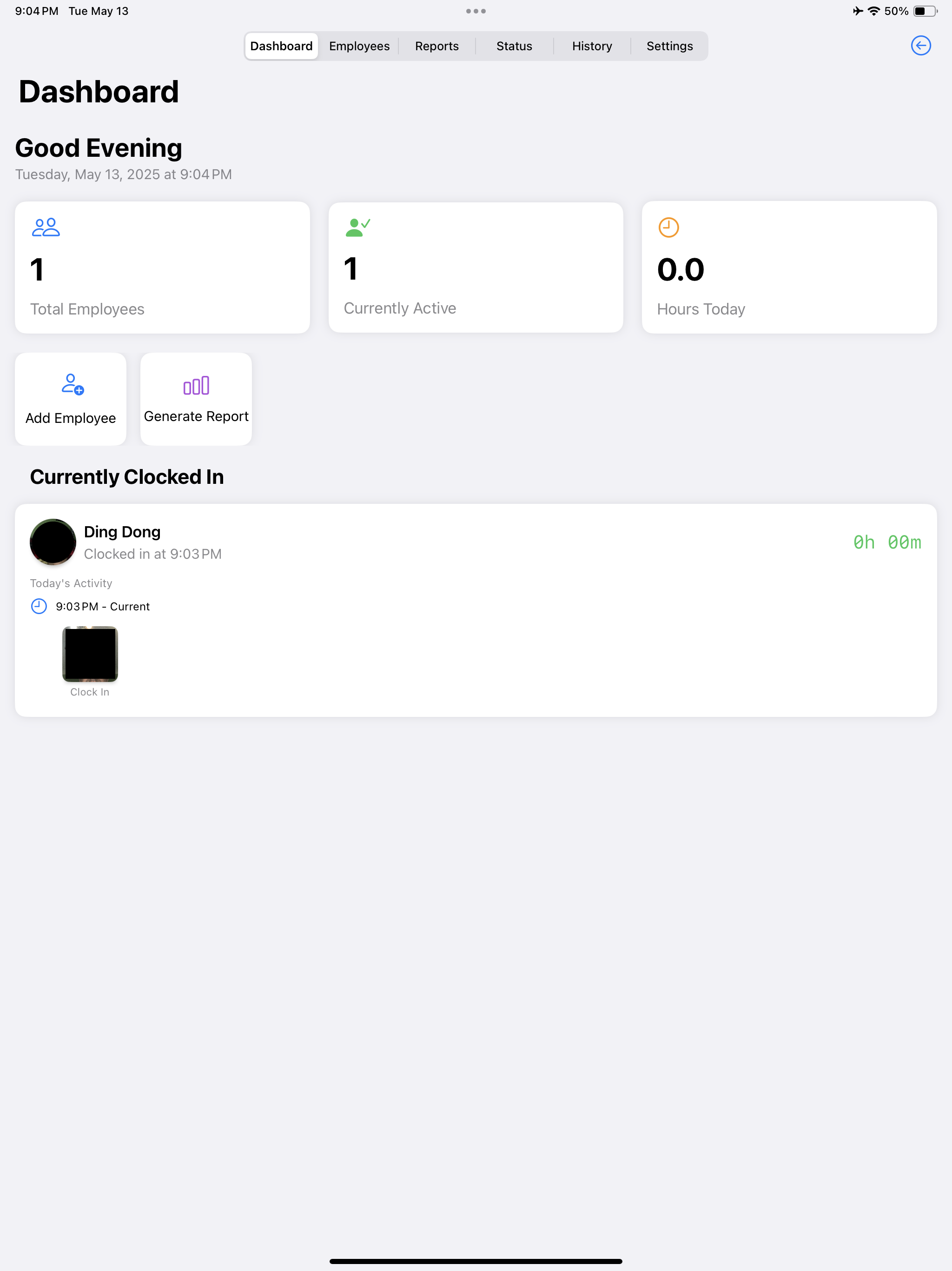 Kronologix App Dashboard